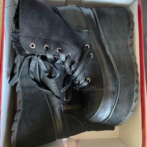 Demonia black boots, size 8 platforms